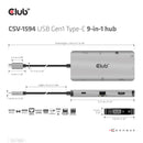 CLUB3D CSV-1594 station d'accueil USB 3.2 Gen 1 (3.1 Gen 1) Type-C Noir, Gris