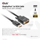 CLUB3D CAC-1012 câble vidéo et adaptateur 2 m DisplayPort VGA (D-Sub) Noir