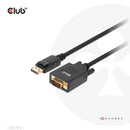 CLUB3D CAC-1012 câble vidéo et adaptateur 2 m DisplayPort VGA (D-Sub) Noir