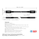 CLUB3D CAC-1579 câble USB USB4 Gen 3x2 3 m USB C Noir