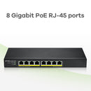 Zyxel GS1915-8EP Beheerde L2 Gigabit Ethernet (10/100/1000) Ethernet-verbinding, ondersteunt Power over Ethernet (PoE) Zwart