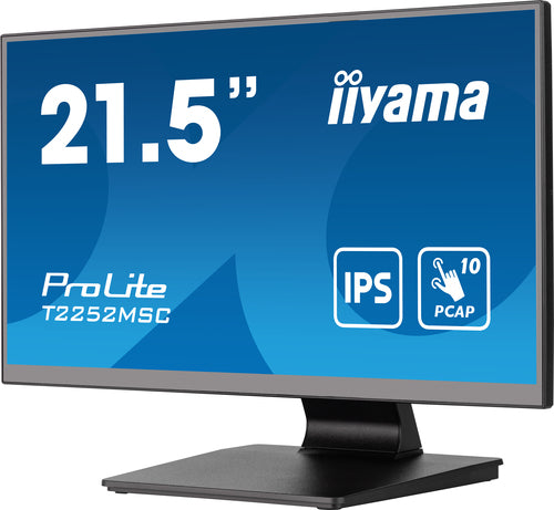 iiyama ProLite T2252MSC-B2 platte pc-monitor 54,6 cm (21.5") 1920 x 1080 Pixels Full HD LCD-touchscreen Zwart
