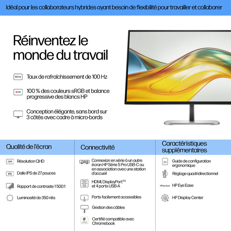 HP Écran QHD 27 pouces Series 5 Pro - 527pq