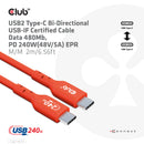 CLUB3D CAC-1573 câble USB USB 2.0 2 m USB C Rouge