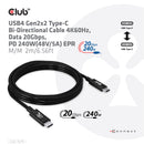 CLUB3D CAC-1575 câble USB USB4 Gen 2x2 2 m USB C Noir
