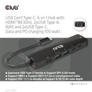 CLUB3D CSV-1596 station d'accueil USB 3.2 Gen 1 (3.1 Gen 1) Type-C Noir