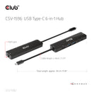 CLUB3D CSV-1596 station d'accueil USB 3.2 Gen 1 (3.1 Gen 1) Type-C Noir