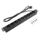ACT Rallonge PDU 19" CEE7/7 avec 9 prises de type F, 3m H05VV-F 3G1.5