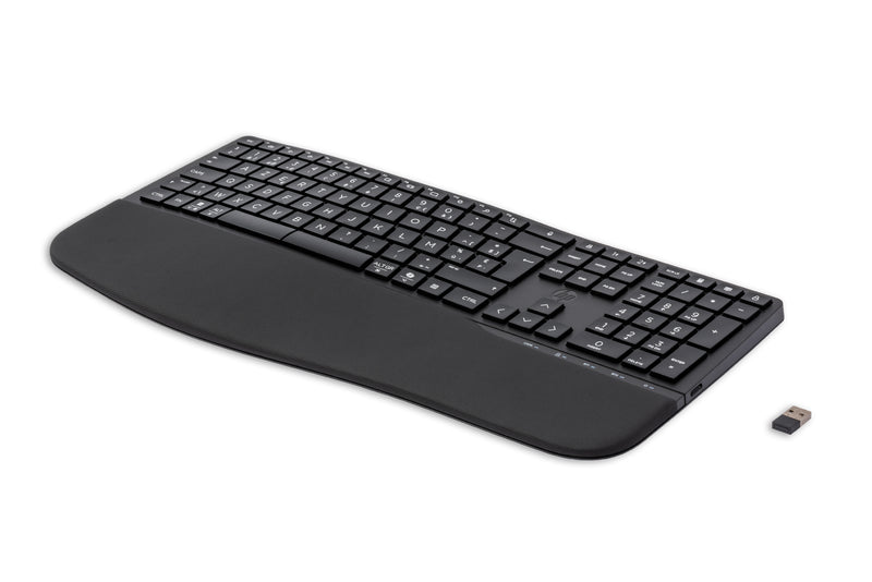 HP 680 Comfort Dual-Mode Keyboard clavier Maison RF sans fil + Bluetooth AZERTY Belge Noir