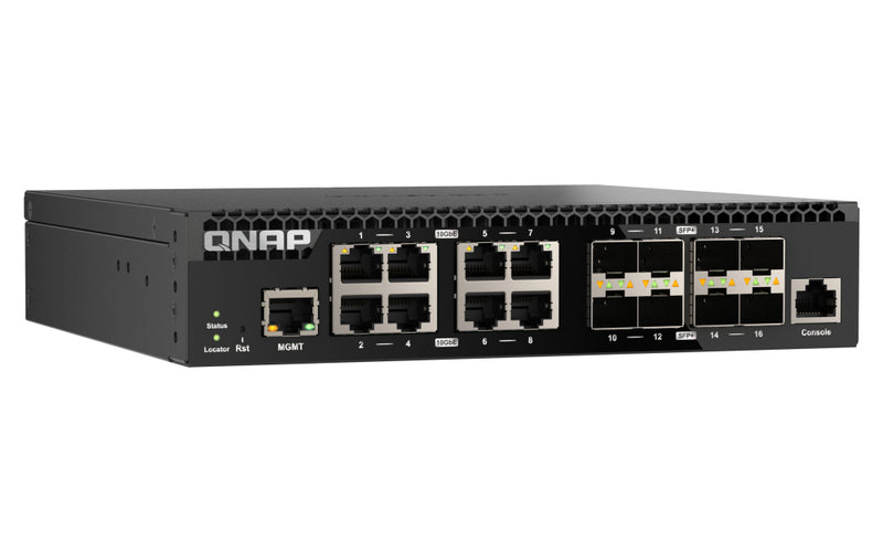 QNAP QSW-M3216R-8S8T commutateur réseau Géré L2/L3 10G Ethernet (100/1000/10000) 1U Noir