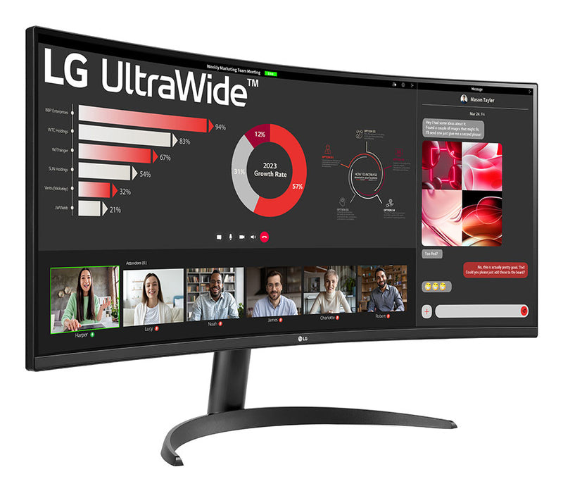 LG 34WR50QK-B écran plat de PC 86,4 cm (34") 3440 x 1440 pixels Wide Quad HD Noir