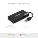 StarTech.com Adaptateur vidéo multi-écrans USB 3.0 vers HDMI - Carte graphique externe certifié DisplayLink - Ultra HD 4k