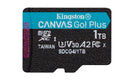 Kingston Technology Carte microSDXC Canvas Go Plus Gen4 200 Mo/s A2 U3 V30 1 To + adaptateur