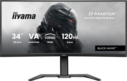 iiyama GCB3482WQSU-B1 platte PC-monitor 86,4 cm (34") 3440 x 1440 pixels UltraWide Quad HD LED Zwart