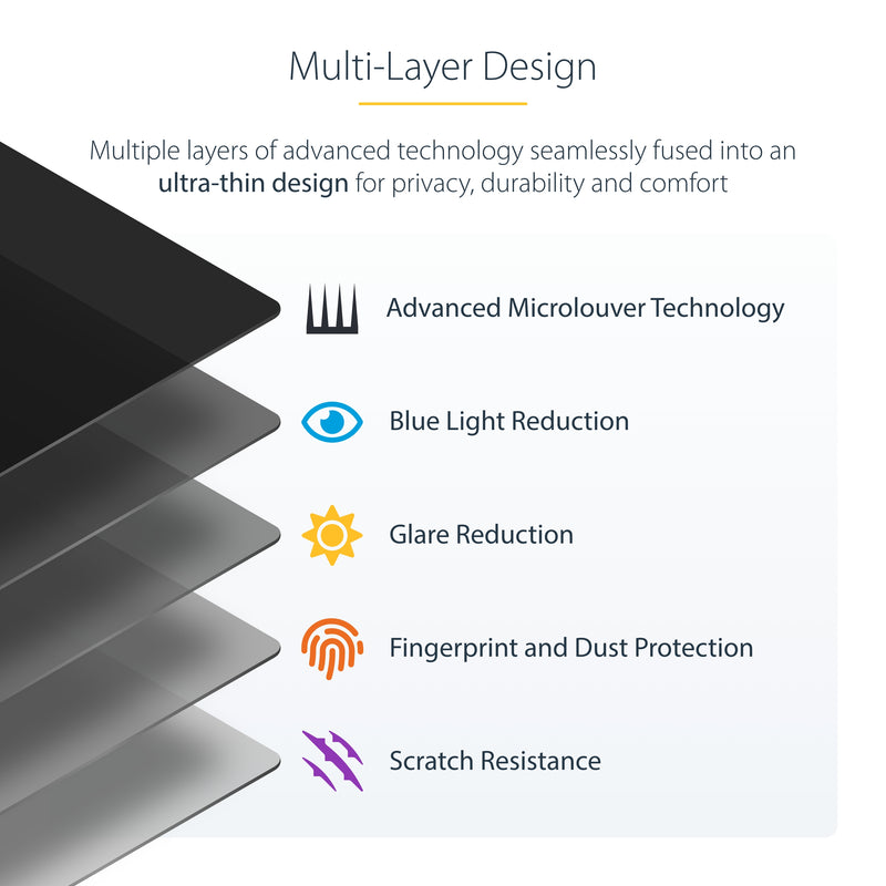 StarTech.com Filtre de Confidentialité à 4 Directions pour Surface Pro 8/9/X 13 pouces, pour Portrait/Paysage, Écran de Protection Surface, +/- 30 Degrés de Vue, Filtre Anti Lumière Bleue (51 %), Anti-Reflet
