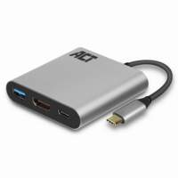ACT AC7022 | USB-C naar HDMI Female Adapter | PD Pass-Through 60W | 4K | USB-A