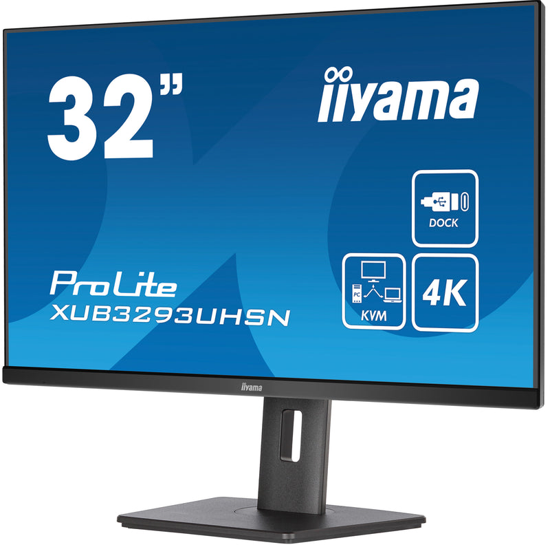 iiyama ProLite XUB3293UHSN-B5 80 cm (31,5") 3840 x 2160 pixels 4K Ultra HD LCD Zwart PC plat scherm