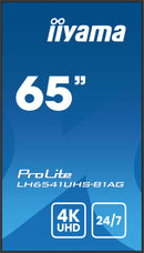 iiyama LH6541UHS-B1AG Écran d'affichage dynamique 163,8 cm (64.5") LCD 500 cd/m² 4K Ultra HD Noir 24/7