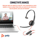 HP Poly Micro-casque monaural USB-C Poly Blackwire 3210 + adaptateur USB-C/A (lot)