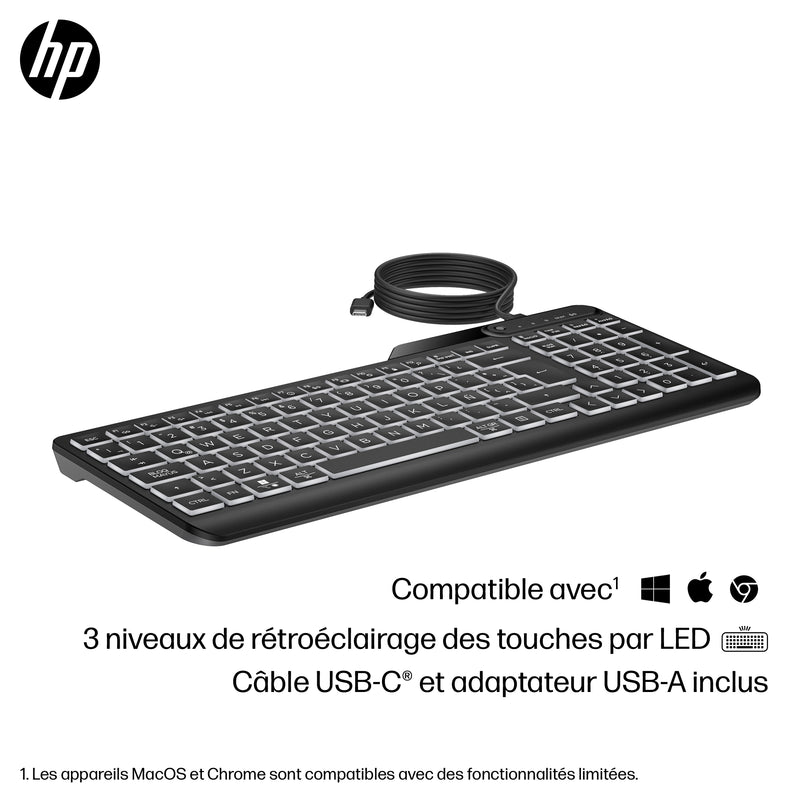 HP 405 Multi-Device BL WD KBD AZERTY BE clavier Bureau USB Noir