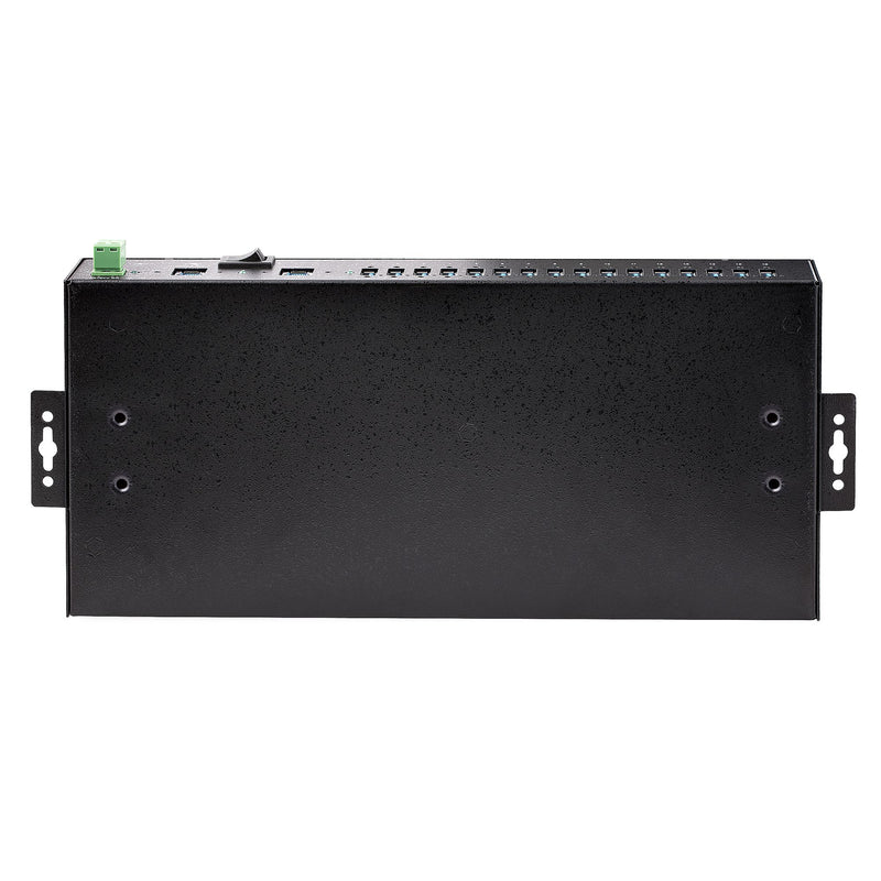 StarTech.com Hub USB 3.0 5Gbps Industriel à 16 Ports - Montage DIN/Surface/Rack - Protection ESD - Commutateur USB 3.0 Alimenté, Jusqu'à 120W de Charge USB Partagée - Hub USB pour PC Portable/Bureau à Double Hôte