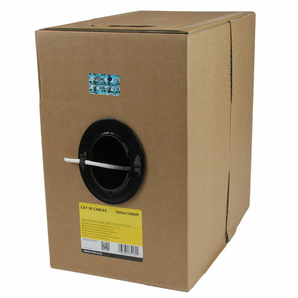 StarTech.com Câble Ethernet Cat 5e en Vrac - 304,8 m - Solide - Classé CMR - Blanc - Conforme TAA