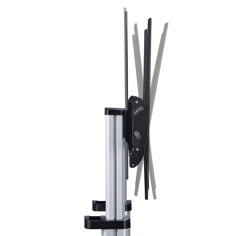 StarTech.com Rollende tv-beugel voor 60-100 inch flatscreens tot 100 kg, in hoogte verstelbaar met handslinger, mobiele tv-standaard/kar