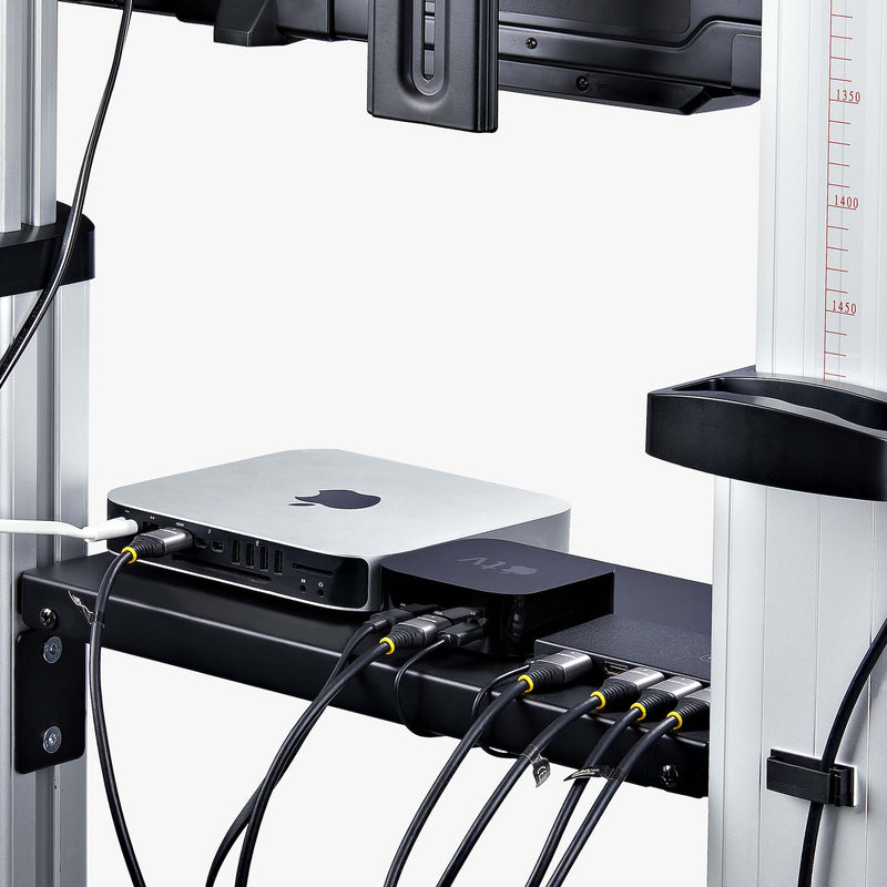 StarTech.com Rollende tv-beugel voor 60-100 inch flatscreens tot 100 kg, in hoogte verstelbaar met handslinger, mobiele tv-standaard/kar