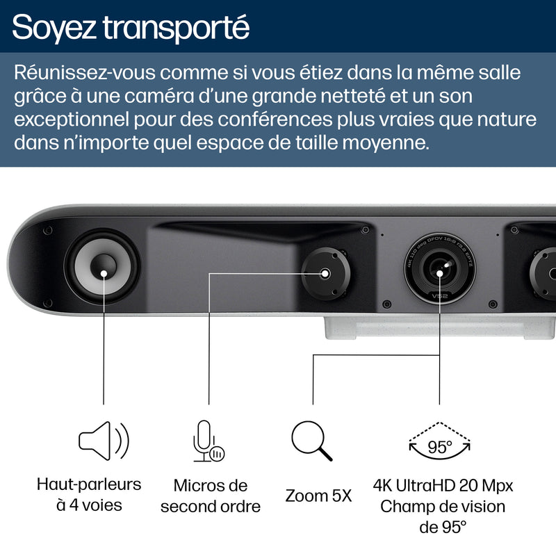 HP Poly Barre de visioconférence USB Poly Studio V52
