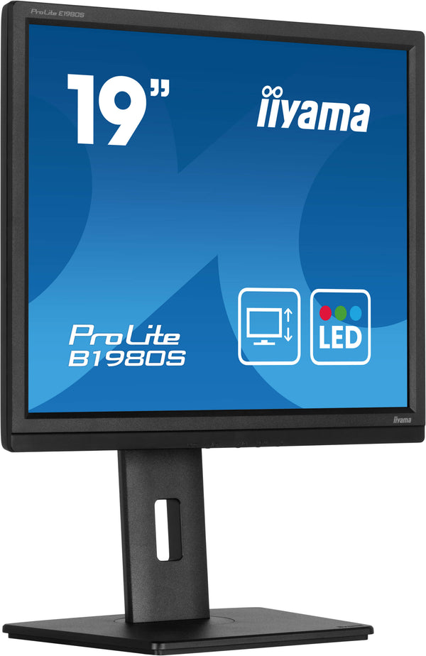 iiyama ProLite B1980S-B1 48,3 cm (19") PC flatscreen monitor, 1280 x 1024 pixels, VGA, LED, Zwart