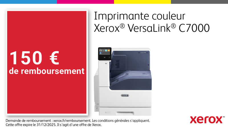 Xerox VersaLink C7000 A3 Duplex Printer, 35/35 ppm, Adobe PS3, PCL5e/6 Driver, 2 laden, 620 vellen totaal