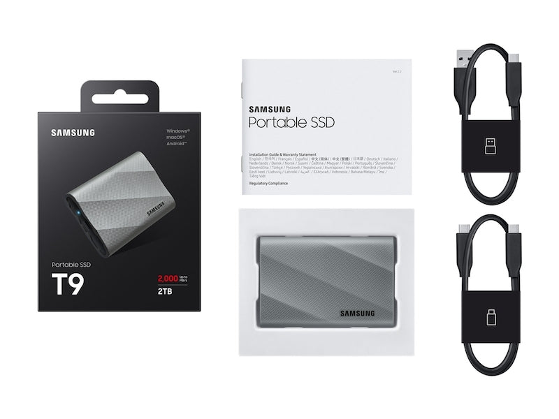 Samsung T9 2TB USB Type-C USB 3.2 Gen 2x2 Gray