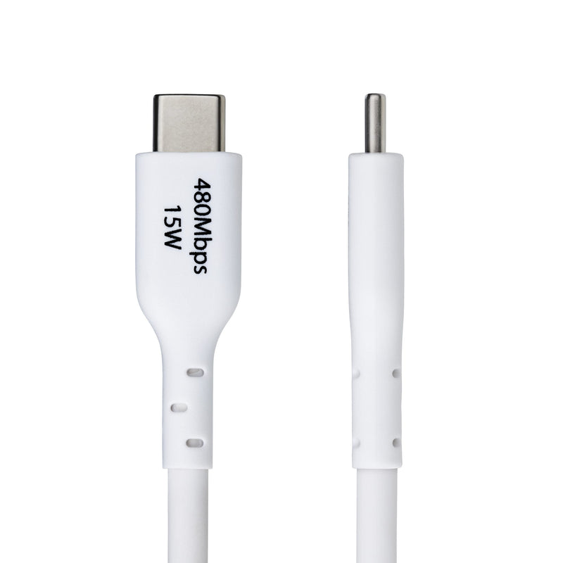 StarTech.com Câble de Charge USB-A vers USB-C de 3m, Charge et Synchronisation, 3A, USB 2.0, Gaine TPE - Cordon de Charge USB Blanc