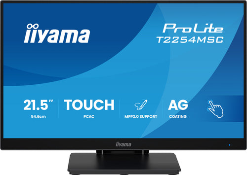 iiyama T2254MSC-B2AG 54,6 cm (21,5") 1920 x 1080 pixels Full HD LED touchscreen pc-monitor zwart
