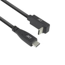 ACT Câble USB 3.0 10 Gbit/s 60 W USB Type-C (droit) vers USB Type-C (coudé vers le haut/bas), 1 mètre