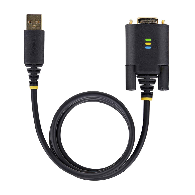 StarTech.com Câble USB vers Série de 2m, Rétention COM, Vis/Écrous Interchangeables, Câble Adaptateur USB vers Série, USB-A vers DB9 RS232, FTDI IC, Protection ESD, Windows/macOS/Linux