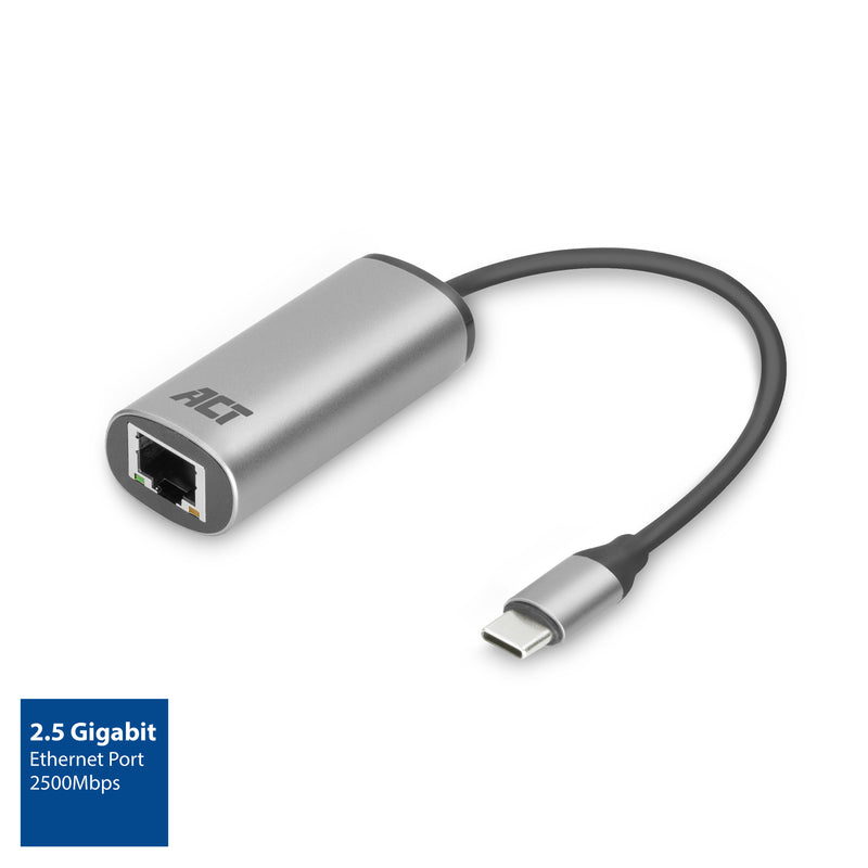 ACT AC7081 hub & concentrateur USB 3.2 Gen 1 (3.1 Gen 1) Type-C 2500 Mbit/s Aluminium