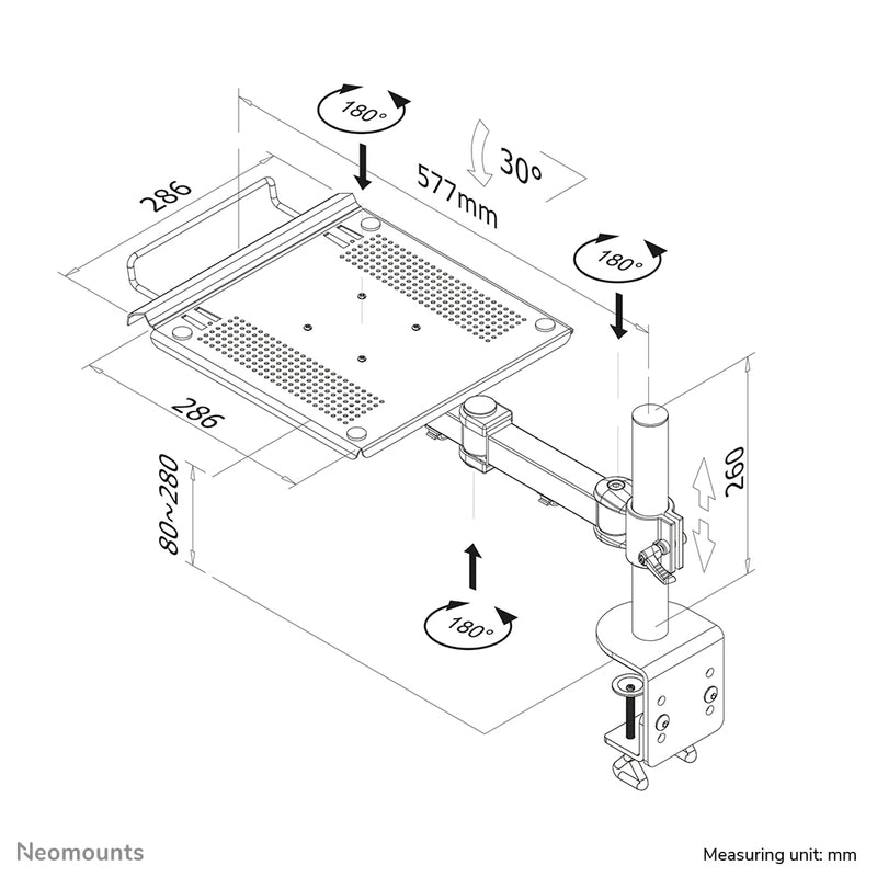 Neomounts NOTEBOOK-D100 laptophouder voor 10-22" laptops