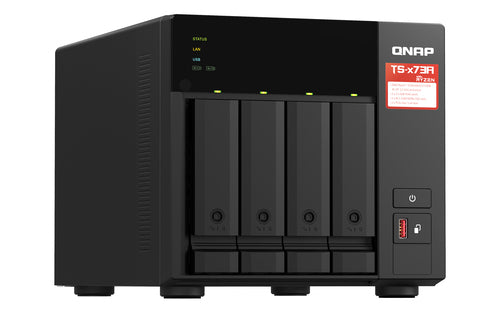 QNAP TS-473A NAS Tower Ryzen Embedded V1500B 8 Go DDR4 0 To QNAP Turbo System Noir