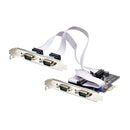 StarTech.com Carte Série PCI Express à 4 Ports - Adaptateur/Carte PCIe à 4 Ports vers RS232/RS422/RS485 (DB9), Support Bas-Profil Inclus, UART 16C1050, Windows/Linux, Conformité TAA - Protection ESD de niveau 4