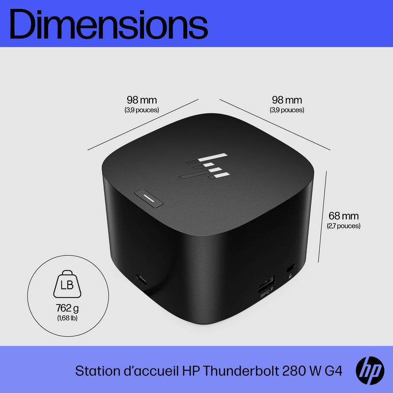 HP Station d’accueil Thunderbolt 280 W G4 avec câble combo