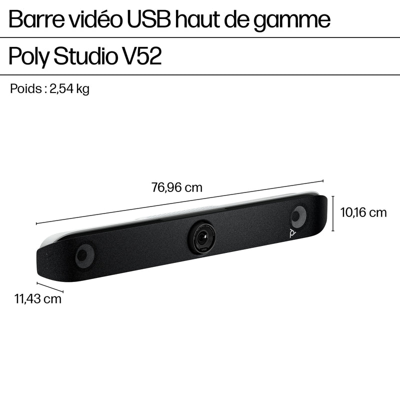 HP Poly Barre de visioconférence USB Poly Studio V52