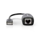 Nedis USB-A Ethernet | 0,2 m | Zwart