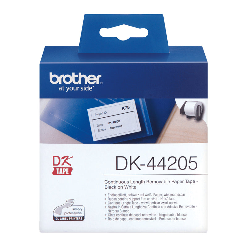 Brother DK-44205 ruban d'étiquette Noir sur blanc