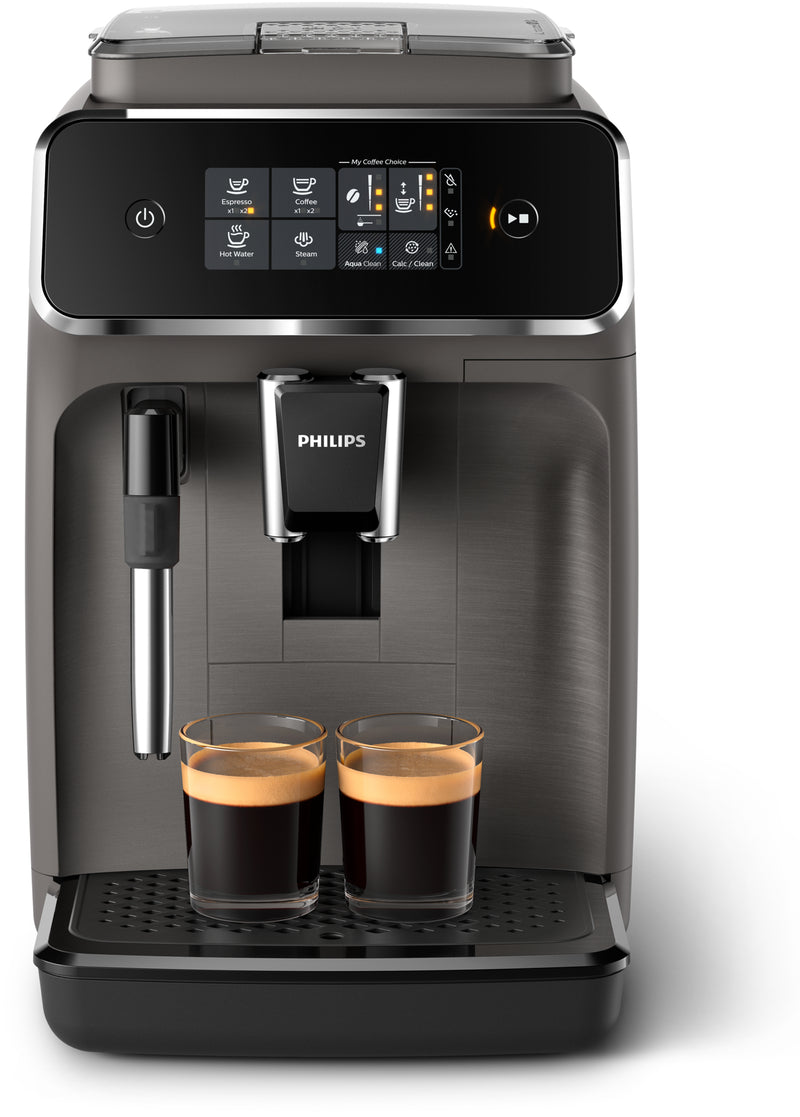 Philips 2200 series Série 2200 Noir / Gris perle EP2224/10 Machine expresso broyeur, 2 boissons, mousseur lait