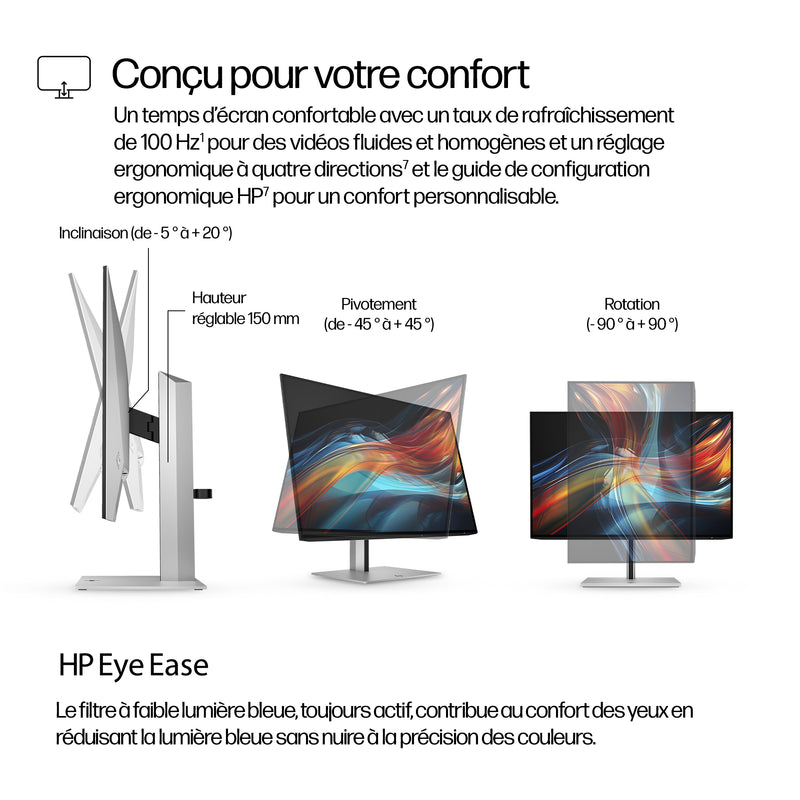 HP Écran WUXGA USB-C 24 pouces Série 7 Pro - 724pu