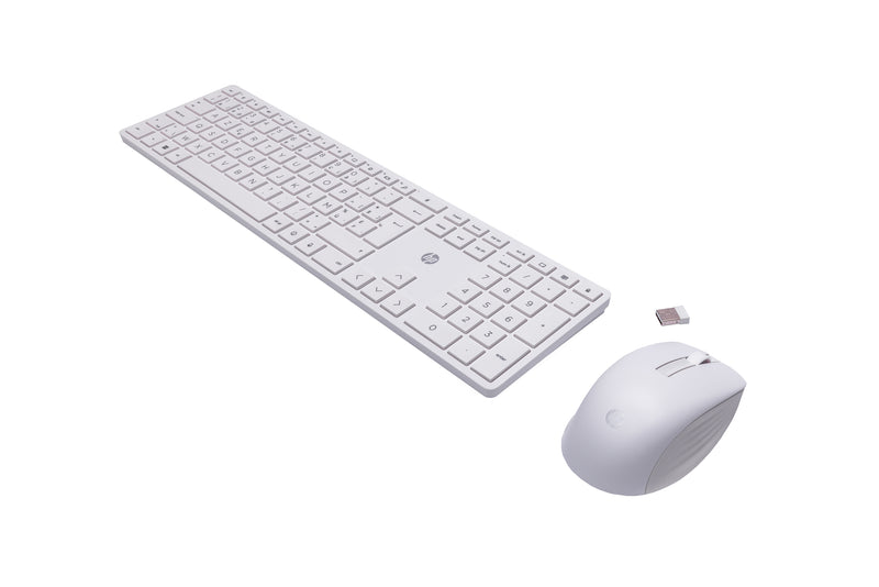 HP 650 Wireless Keyboard and Mouse Combo clavier Souris incluse Maison RF sans fil AZERTY Belge Blanc