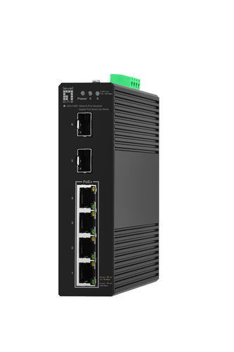 LevelOne IGS-2106P Gigabit Ethernet (10/100/1000) Managed L2 Network Switch, Ethernet Connection, Supports Power over Ethernet (PoE), Black