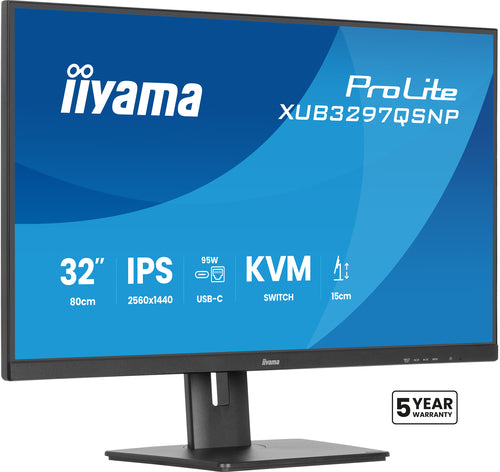 iiyama ProLite XUB3297QSNP-B1 écran plat de PC 81,3 cm (32") 2560 x 1440 pixels Quad HD LED Noir