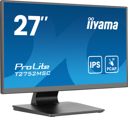 iiyama ProLite T2752MSC-B1AG 27" (68,6 cm) PC-flatpanelmonitor, 1920 x 1080 pixels Full HD LED-touchscreen, zwart